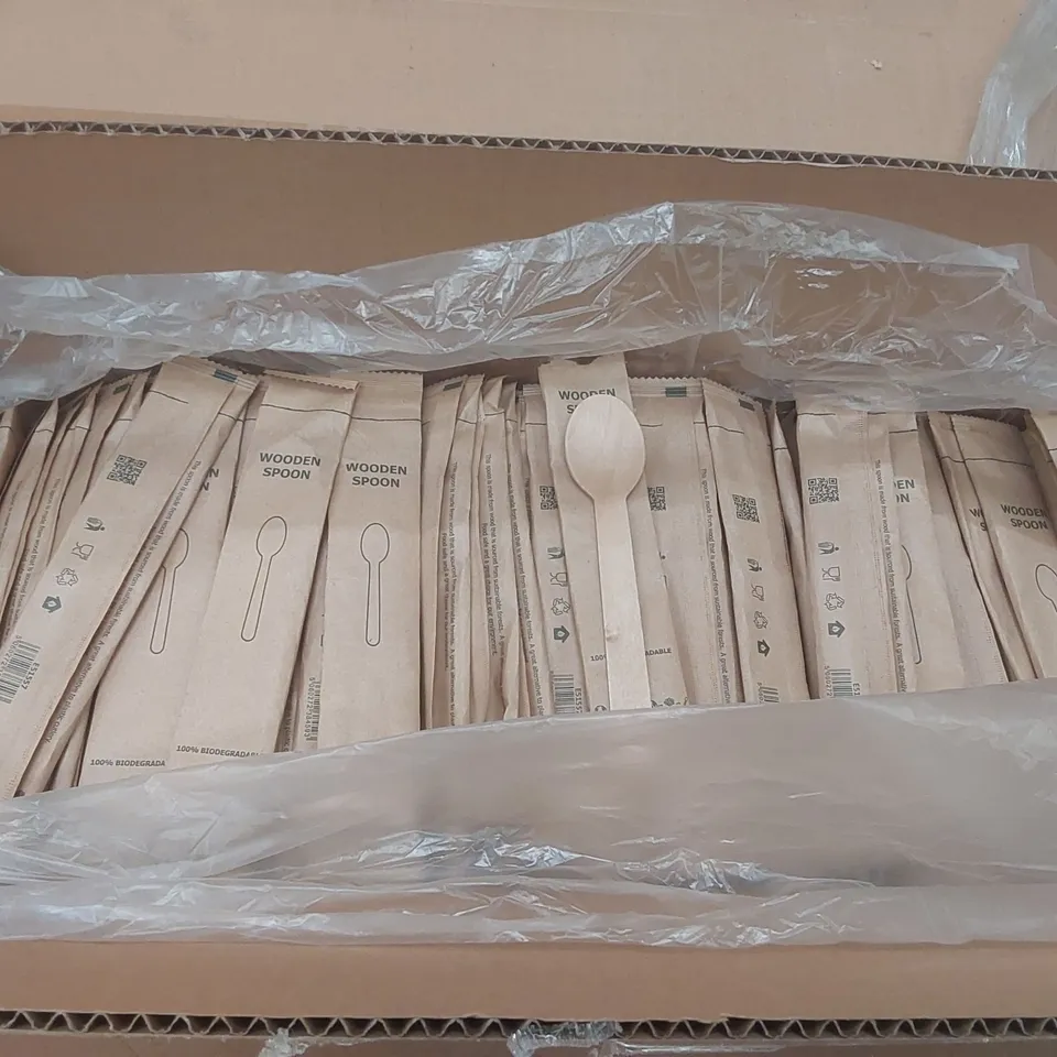 PALLET CONTAINING APPROXIMATELY 20,000 ENVIRONMENTALLY FRIENDLY DISPOSABLE WOODEN SPOONS