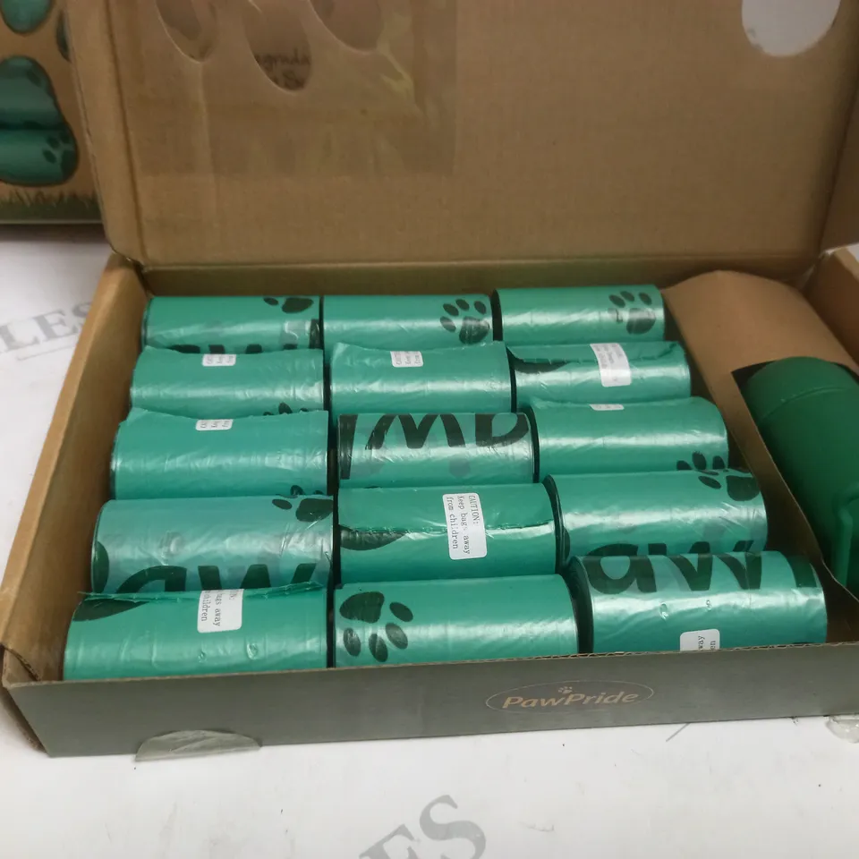 2 X BOXED PAWPRIDE DOG POO BAGS - PACK OF 240 STRONG BIODEGRADABLE WASTE BAGS