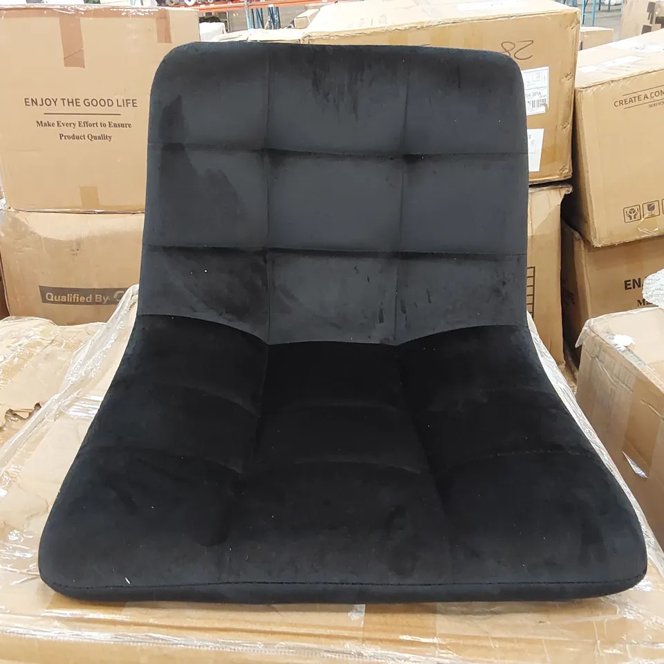 BOXED CLIPOP FORZA BLACK VELVET BAR STOOLS WITH BLACK METAL LEGS // SET OF 2 (1 BOX)