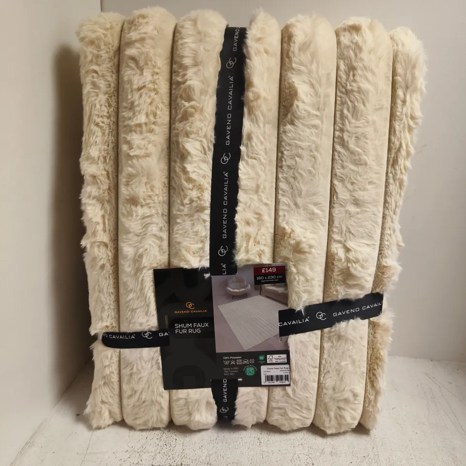 GAVENO CAVAILIA SHUM FAUX FUR RUG CREAM (160X230CM)