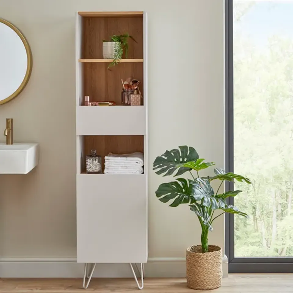 BOXED PENELOPE BATHROOM TALLBOY - DOVE GREY