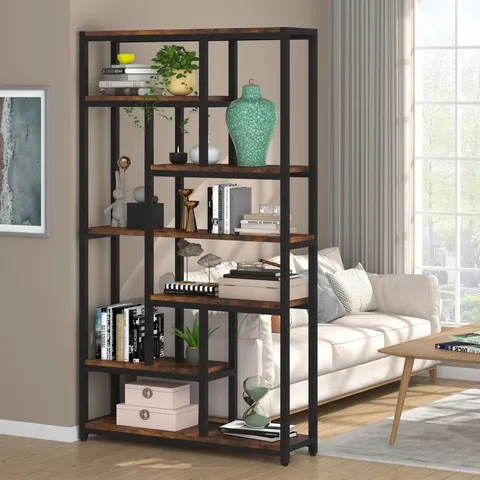 BOXED 508CM H X 254CM W METAL LIBRARY BOOKCASE (1 BOX)