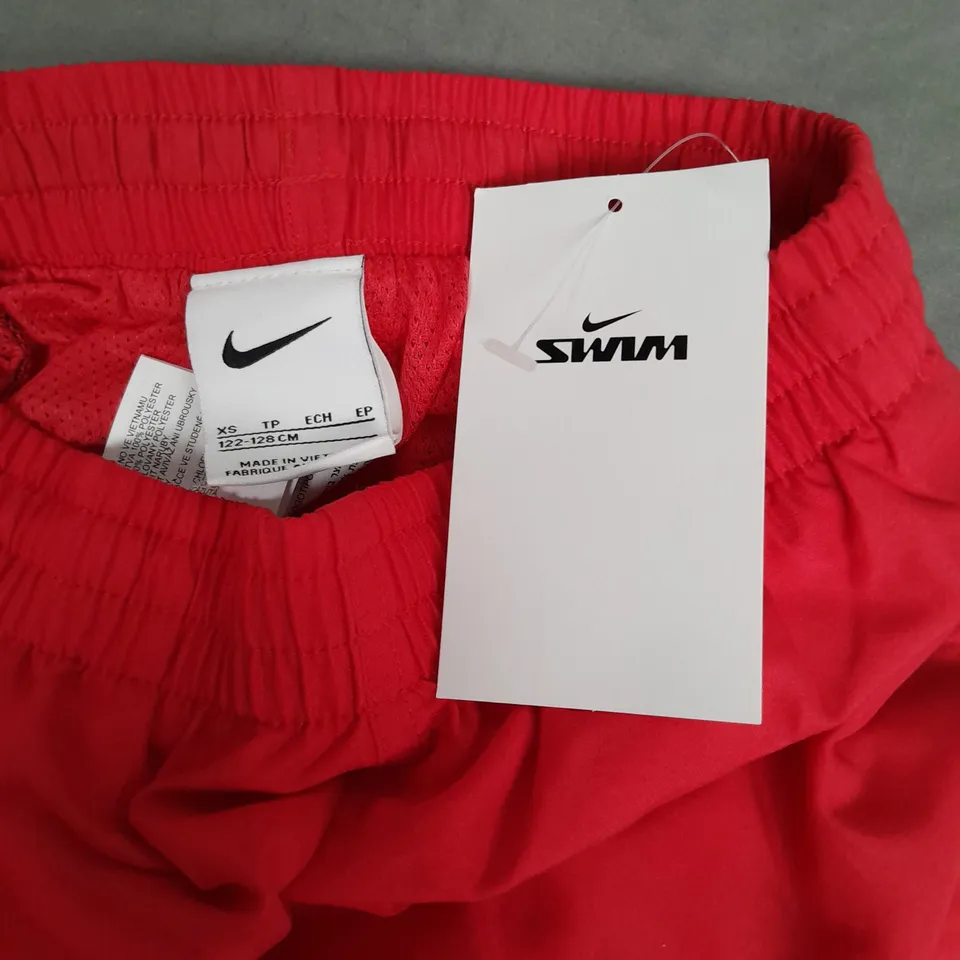 NIKE SWIM SWOOSH SHORTS IN RED - XS