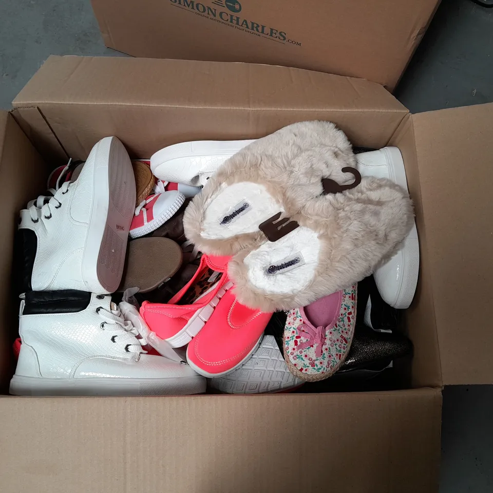 APPROXIMATELY 15 PAIRS OF LADIES SHOES. ASSORTED SIZES, COLOURS AND STYLES