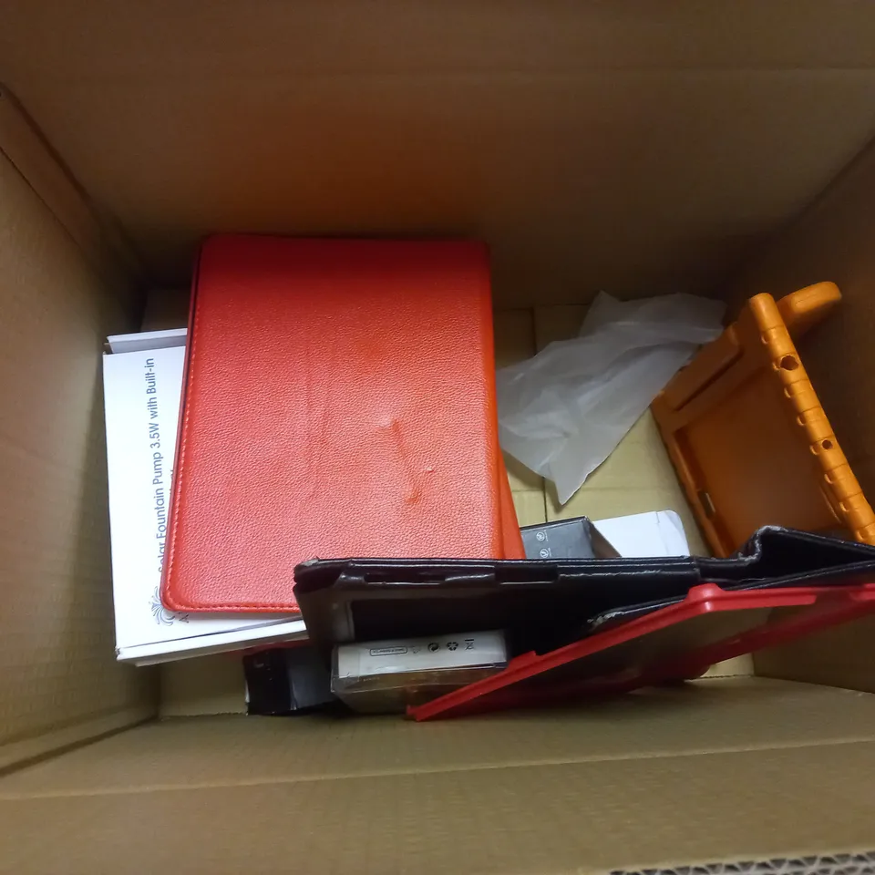 APPROXIMATELY 10 ASSORTED ITEMS TO INCLUDE AFTERSHOKZ EARBUDS, DOG TRAINING COLLAR, TABLET CASES, ETC