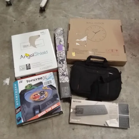 PALLET OF ASSORTED HOUSEHOLD GOODS AND PRODUCTS TO INCLUDE; WALL CLOCK, LAPTOP BAG, KEYBOARD, MOUSE MAT ETC