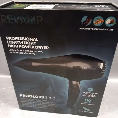 BOXED REVAMP PROFESSIONAL LIGHWEIGHT HIGH POWER DRYER PROGLOSS 3950 AC PROFESSIONAL 2300W DRYER