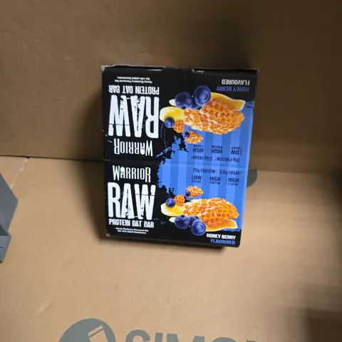 WARRIOR RAW PROTEIN OAT BAR – HONEY BERRY FLAVOURED (BOXED) 12 X 75G BARS 