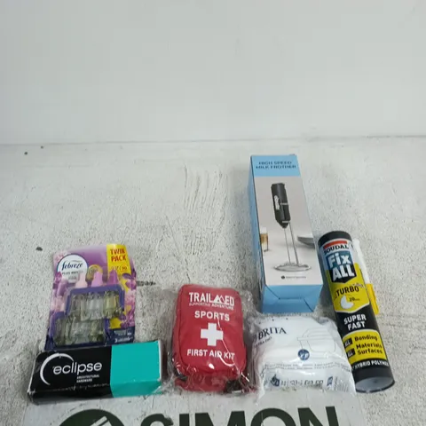 APPROXIMATELY 25 ASSORTED ITEMS INCLUDING SOUDAL FIX ALL, BRITA MAXTRA PRO AND A HIGH SPEED MILK FROTHER