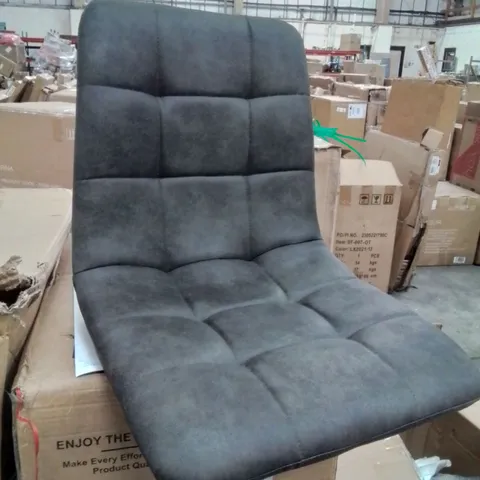BOXED PAIR OF DESIGNER BROWN DINING CHAIRS IN GREY