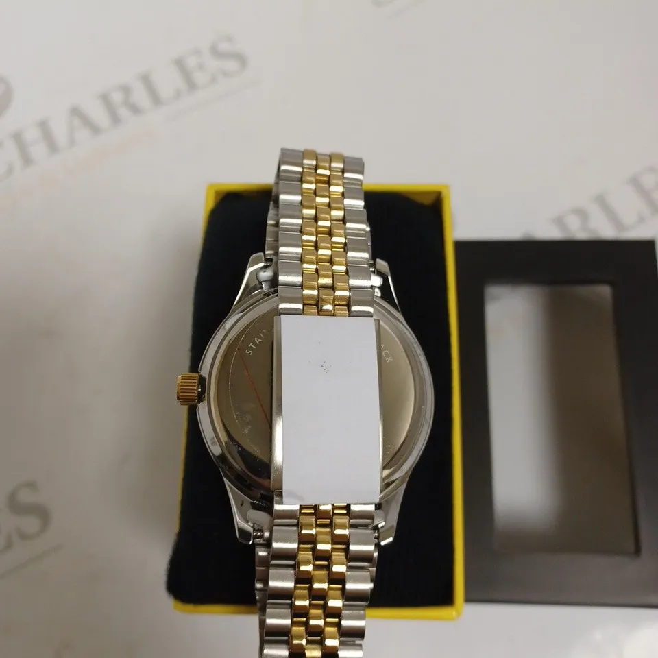 BOXED SEKONDA GENTS CLASSIC TWO TONE WATCH WITH STAINLESS STEEL BRACELET - SILVER & GOLD