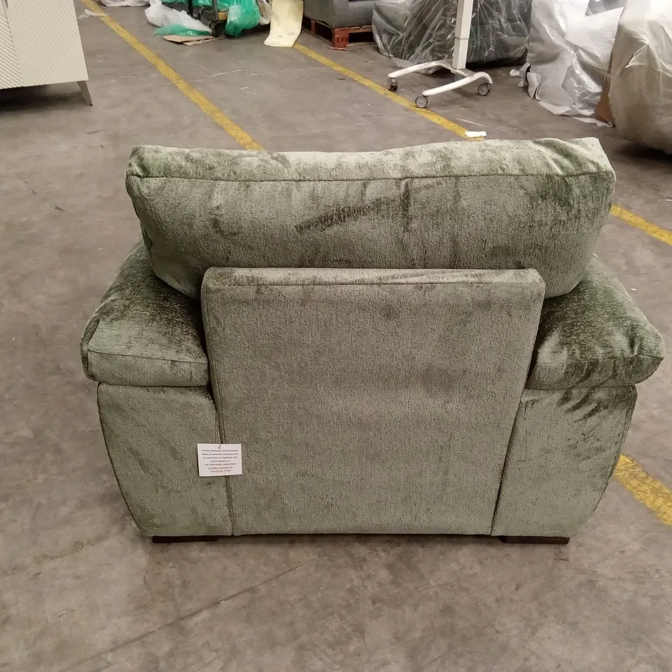 SALERNO STANDARD BACK FABRIC ARMCHAIR - OLIVE GREEN RRP £449