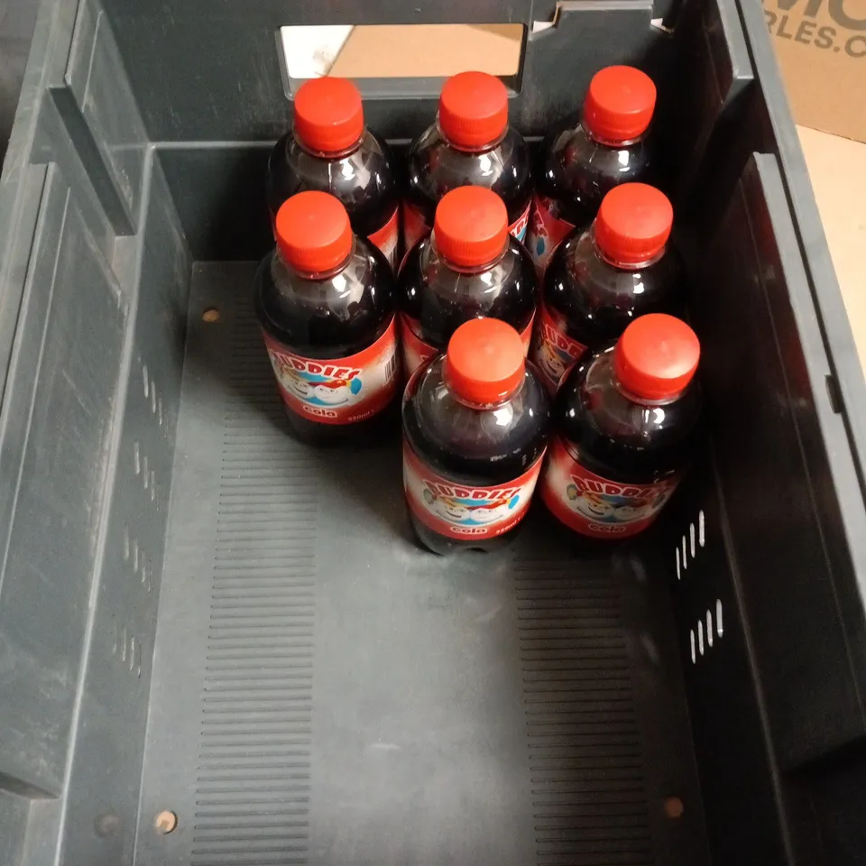 TOTE OF APPROXIMATELY 9 BOTTLES OF BUDDIES COLA 330ML PER BOTTLE