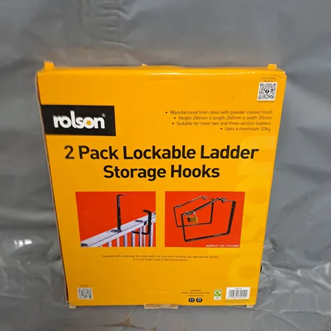 BOXED ROLSON 2 PACK LOCKABLE LADDER STORAGE HOOKS