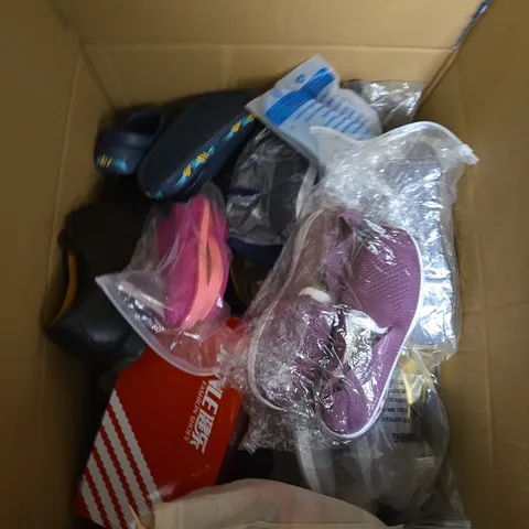 BOX OF APPROXIMATELY 12 PAIRS OF ASSORTED SHOES IN VARIOUS COLOUR, STYLES AND SIZES