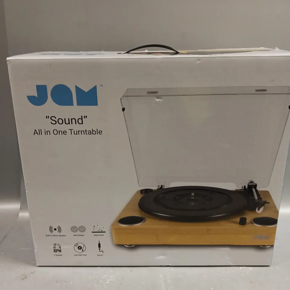 BOXED JAM SOUND ALL IN ONE TURNTABLE 