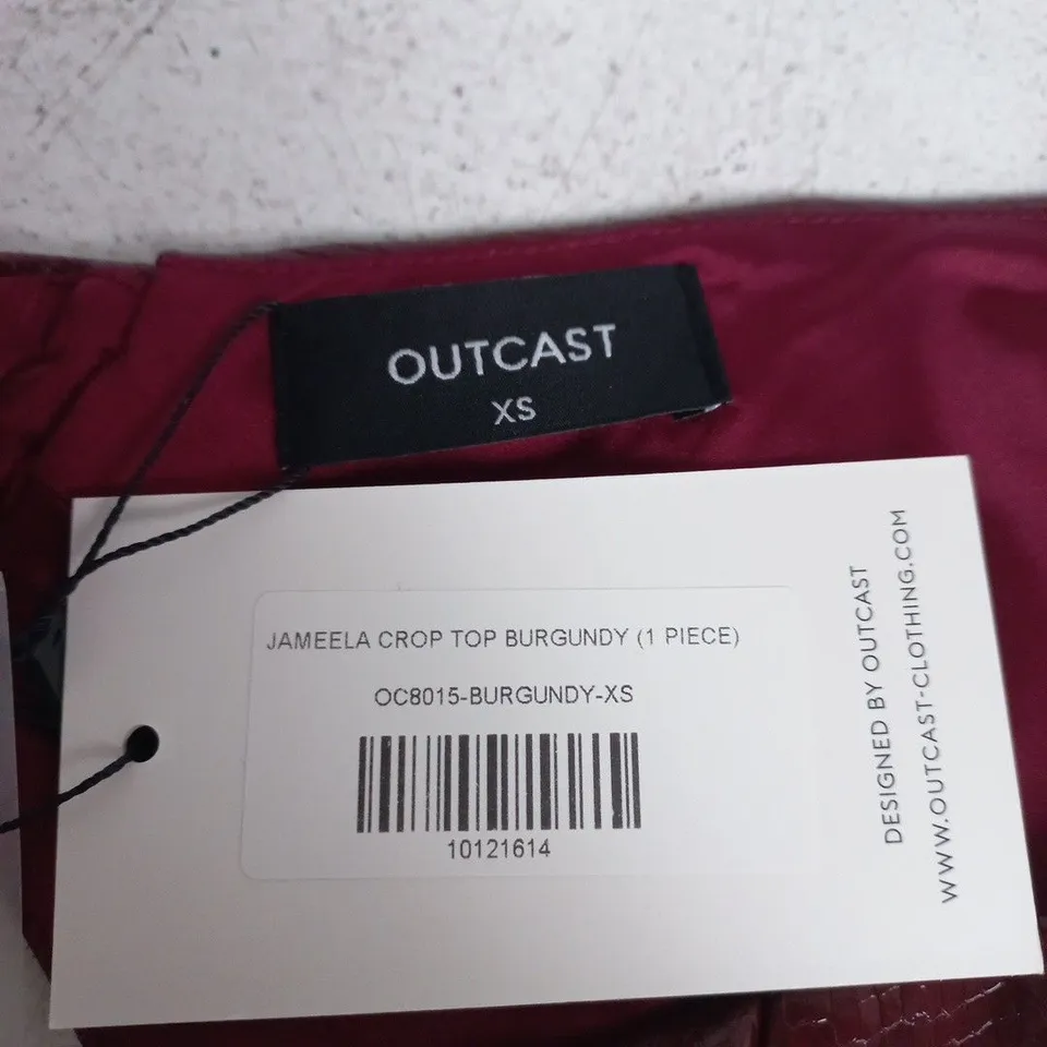 OUTCAST JAMEELA CROP TOP BURGUNDY – XS (UK 6) (1 PIECE)
