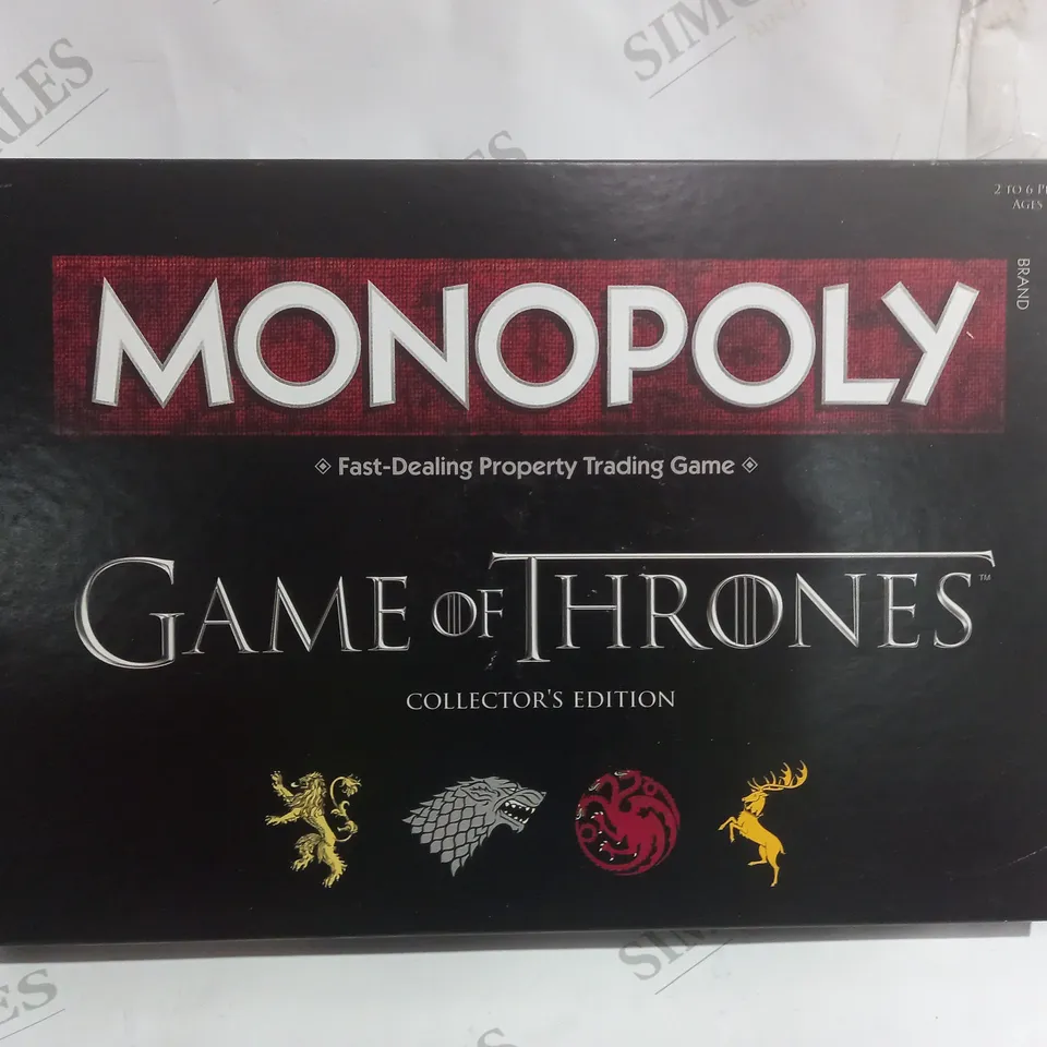 MONOPOLY GAME OF THRONES COLLECTORS EDITION 