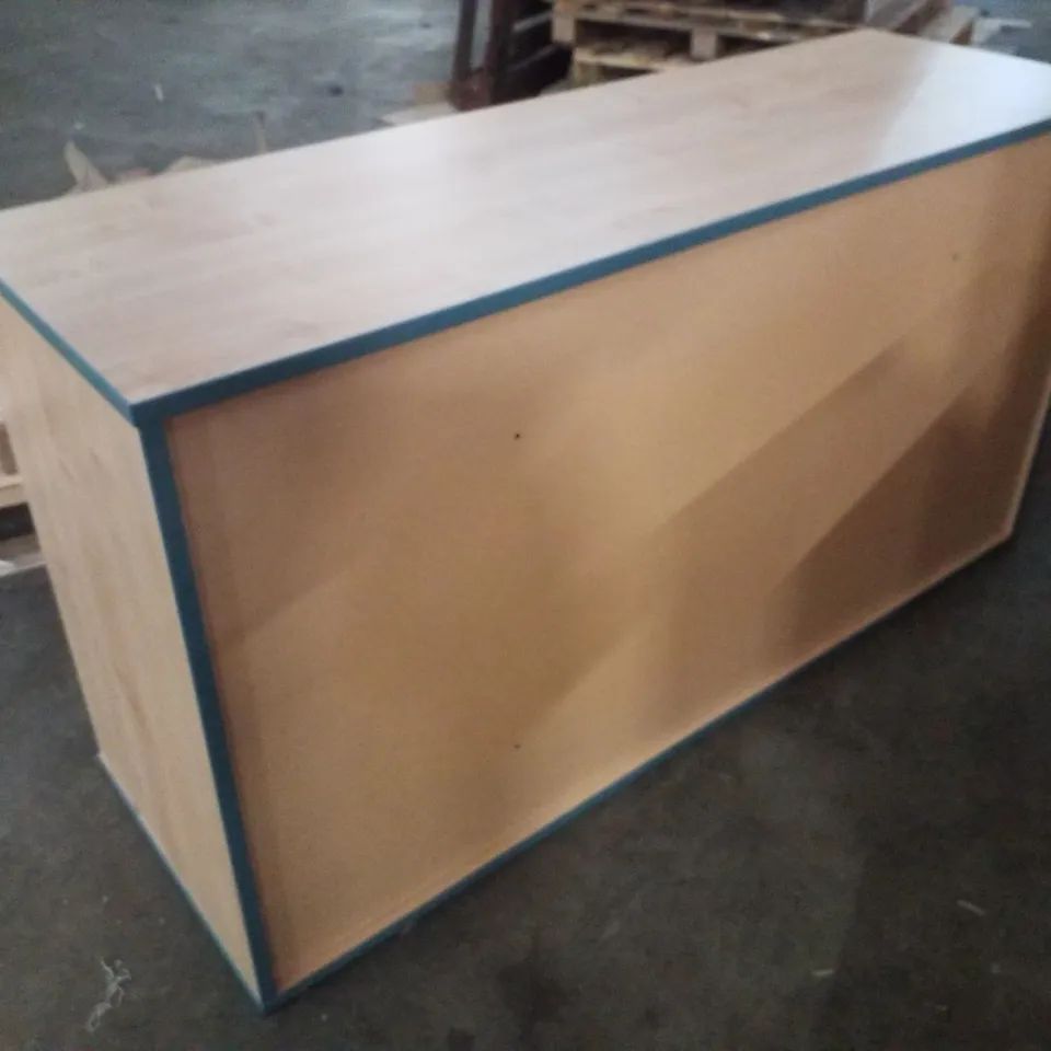 36 SINGLE TRAY STORAGE UNIT WITH BLUE EDGING AND CASTORS 1388×454×727MM (16 PURPLE TRAYS & 16 LIGHT BLUE)