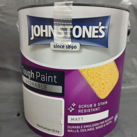 JOHNSTONE'S WASHABLE TOUGH PAINT - MANHATTAN GREY - 2.5L - COLLECTION ONLY