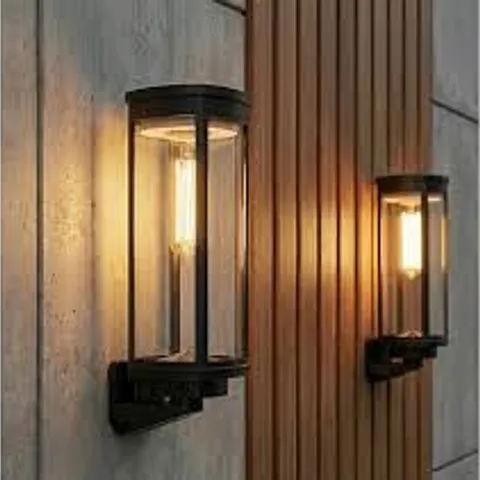 GARDEN STORIES SET OF 2 STAINLESS STEEL SOLAR WALL LAMPS