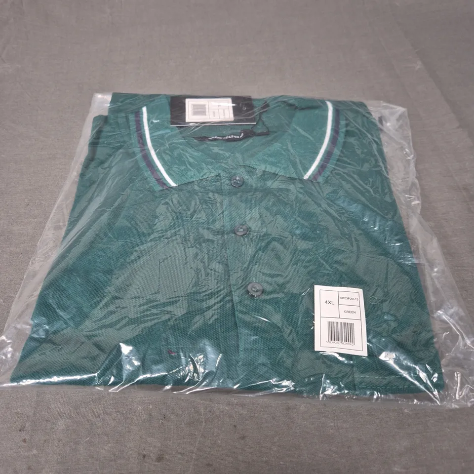 BAGGED BIG DUDE POLO SHIRT IN GREEN SIZE 4XL