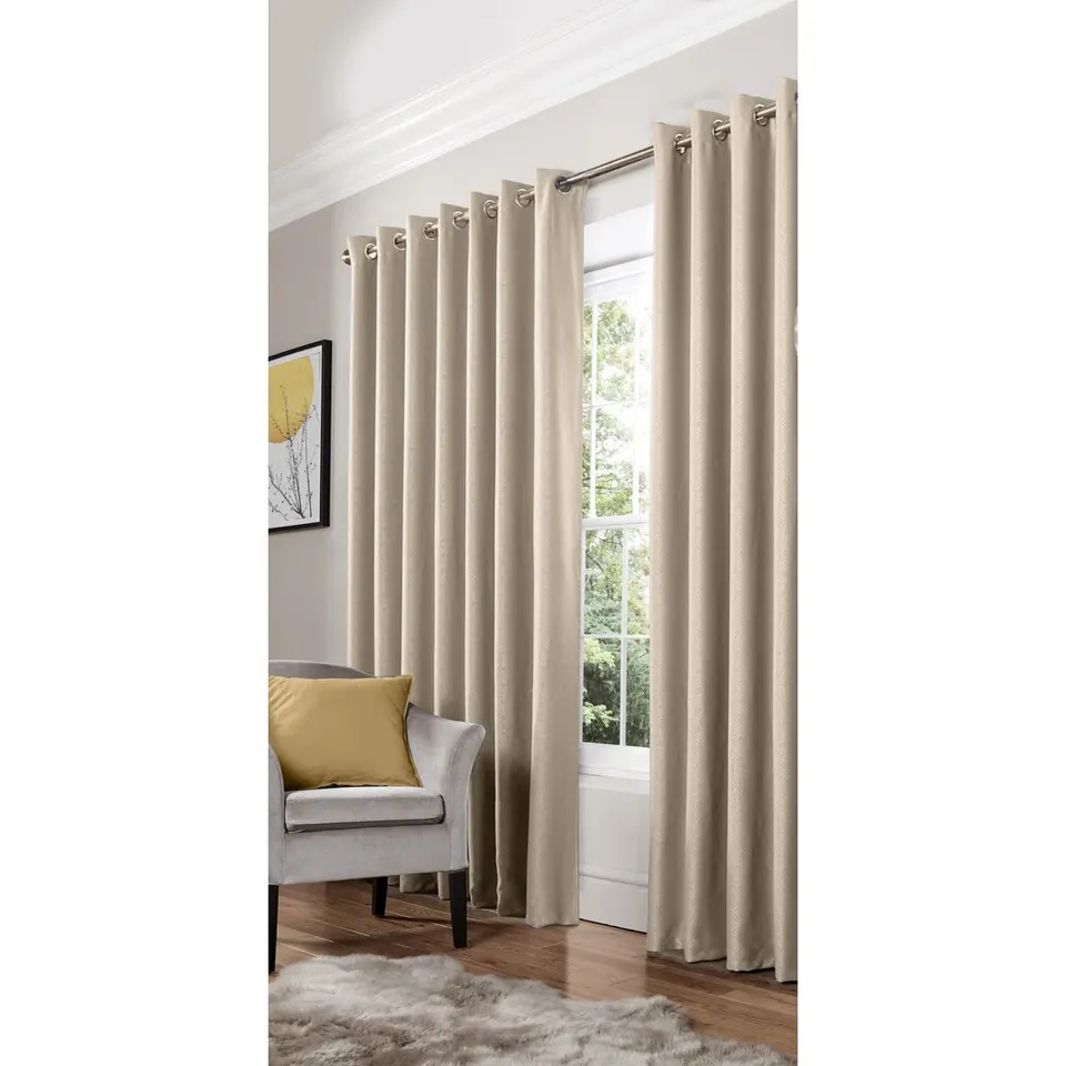 YELDELL DIAMOND EYELET ROOM DARKENING CURTAINS (SET OF 2)