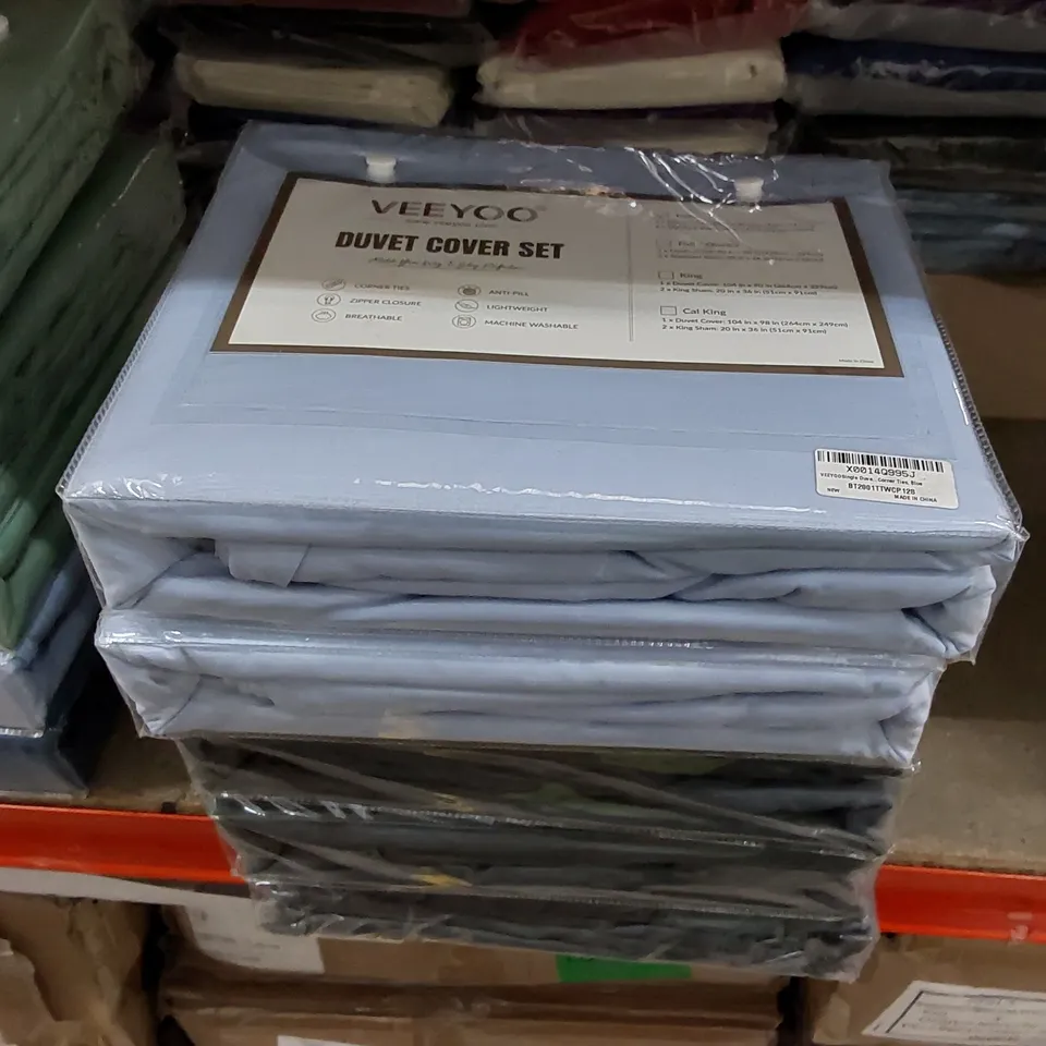 LOT OF 5X BRAND NEW BAGGED VEEYO DUVET COVER SETS - ASSORTED COLOURS, SIZES UNSPECIFIED (5 ITEMS)