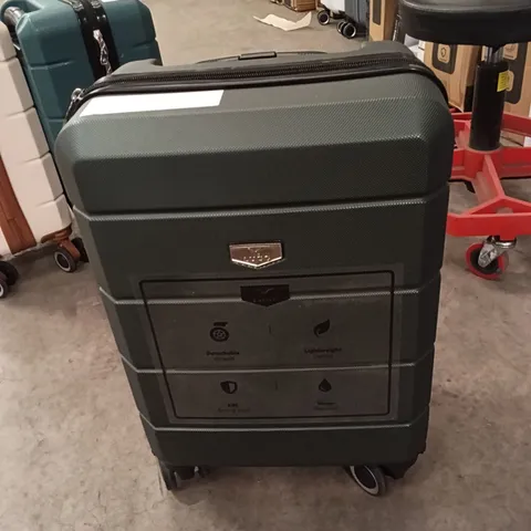 UNBOXED KEPLIN LUGG SMALL SIZE TRAVEL SUITCASE WITH WHEELS AND DARK GREEN COLOUR 