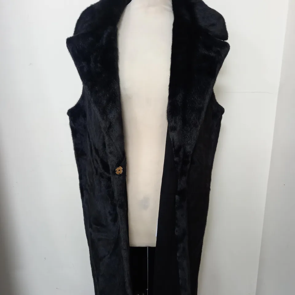 MM SWEET LONG FAUX FUR SLEEVELESS JACKET - SIZE M/L