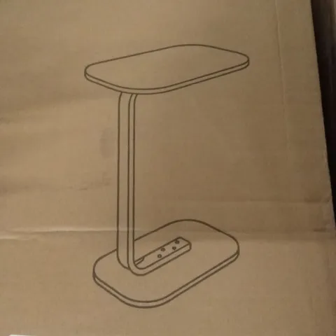 BOXED SIDE TABLE - SMALL WALNUT / BLACK LEGS 