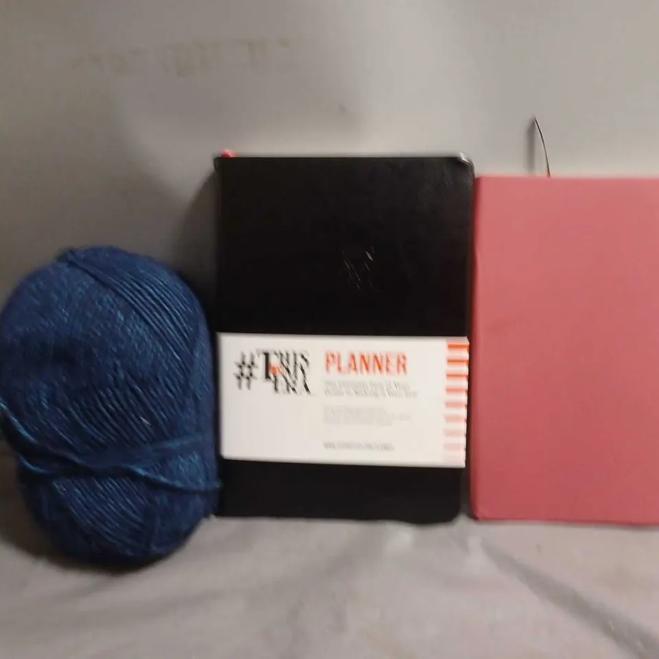 APPROXIMATELY 9ASSORTED ITEMS TO INCLUDE - PLANNER , COTTON WOOL , DIARY ETC