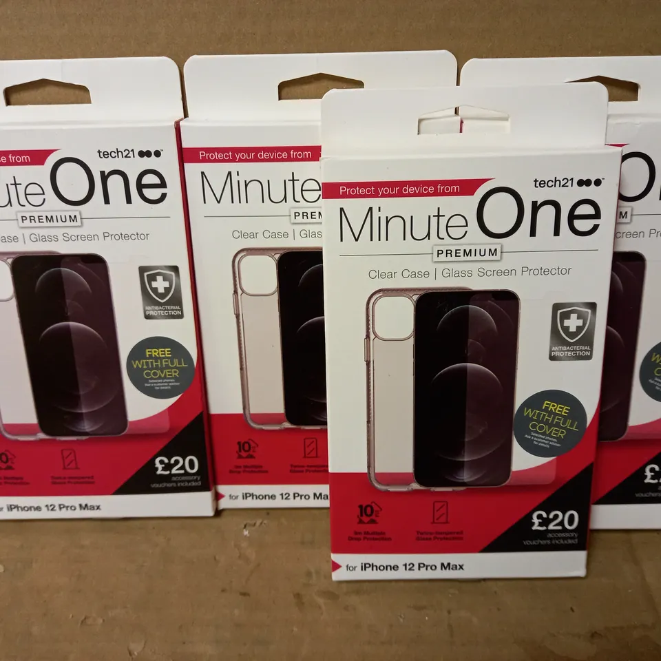 LOT OF 4 MINUTE ONE CLEAR CASES FOR IPHONE 12 PRO MAX