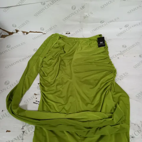 RUCHED AND READY LONG DRESS IN MOSS GREEN UNSPECIFIED SIZE