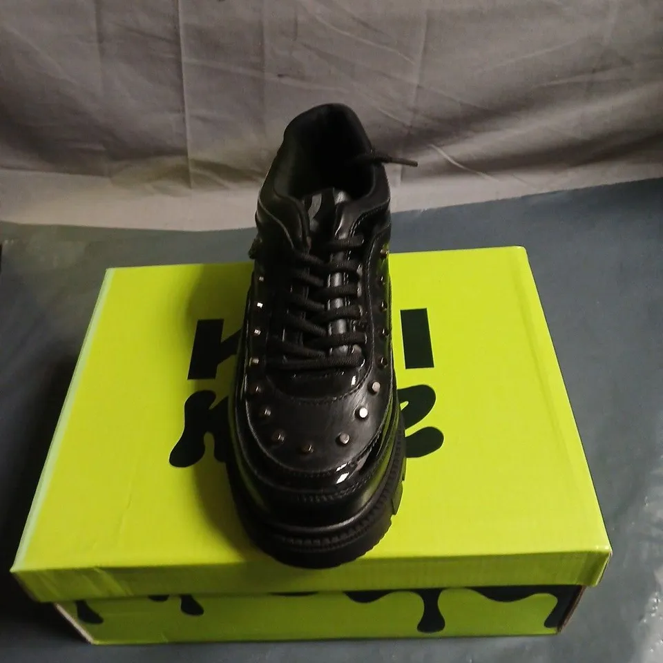 KOI KIDZ BLACK STUDDED PLATFORM SNEAKERS – SIZE 1