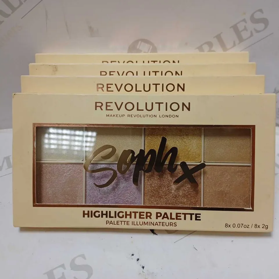LOT OF 4 REVOLUTION SOPH X HIGHLIGHTER PALETTES