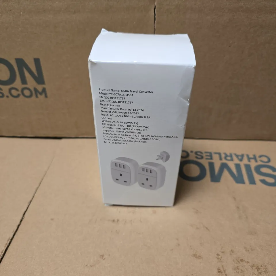 APPROXIMATELY 11 BOXED UK TO US ADAPTOR PLUGS