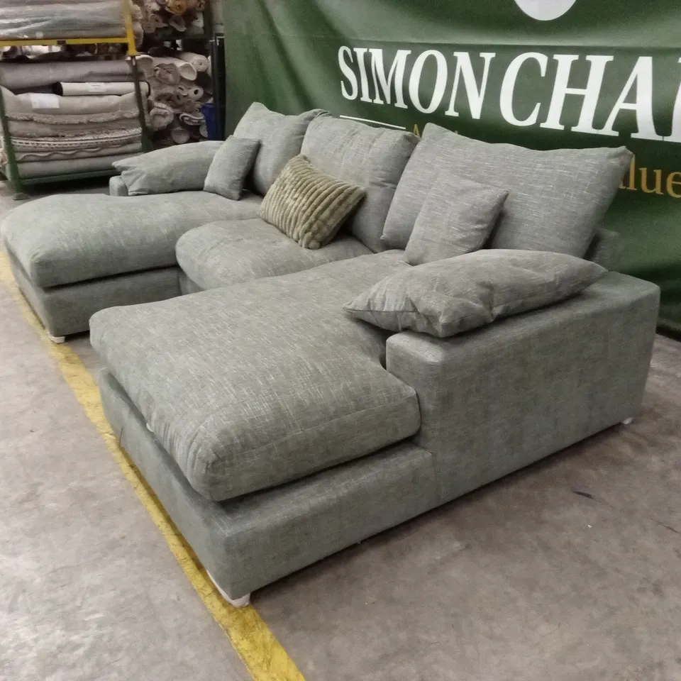 ASTON U-SHAPE FABRIC MODULAR SOFA - OLIVE RRP £2399