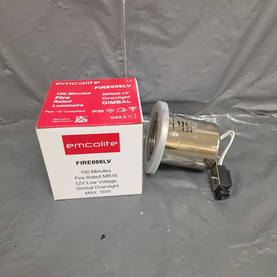 CAGE OF APPROXIMATELY 160 EMCOLITE GIMBAL DOWNLIGHTS IN SILVER FIRE006LV - COLLECTION ONLY