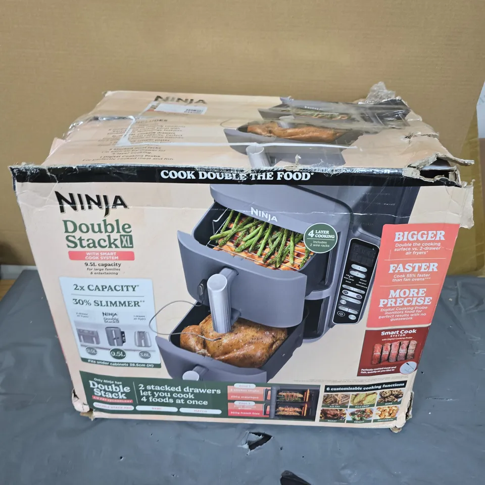 NINJA DOUBLE STACK XL 2 DRAWER 9.5L AIR FRYER WITH SMART COOK SL451UK