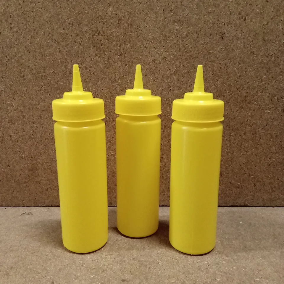 BOX OF APPROXIMATELY 12 x TABLECRAFT MUSTARD STANDARD CONE TIP BOTTLES, 355ml