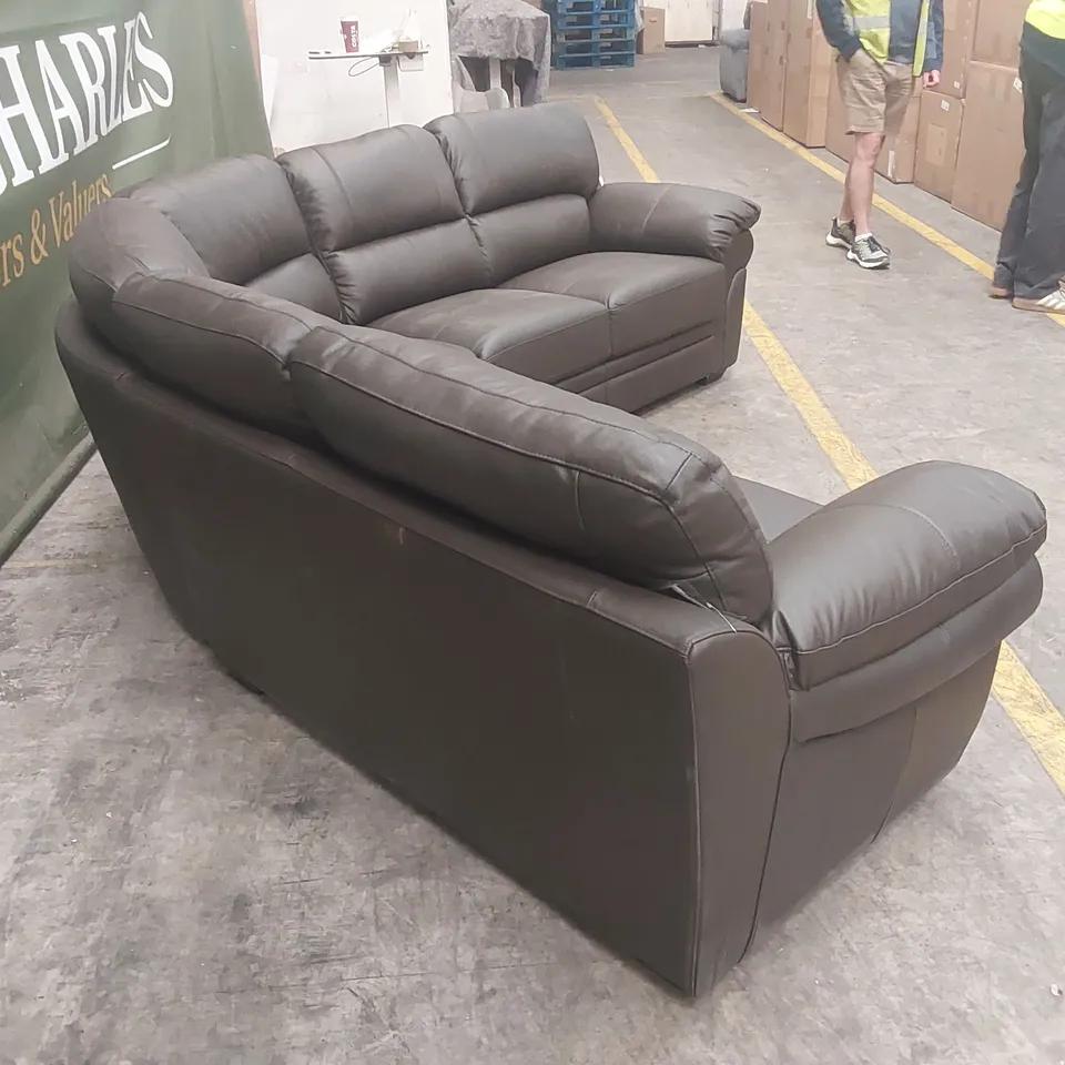 DESIGNER FAUX LEATHER CORNER SOFA