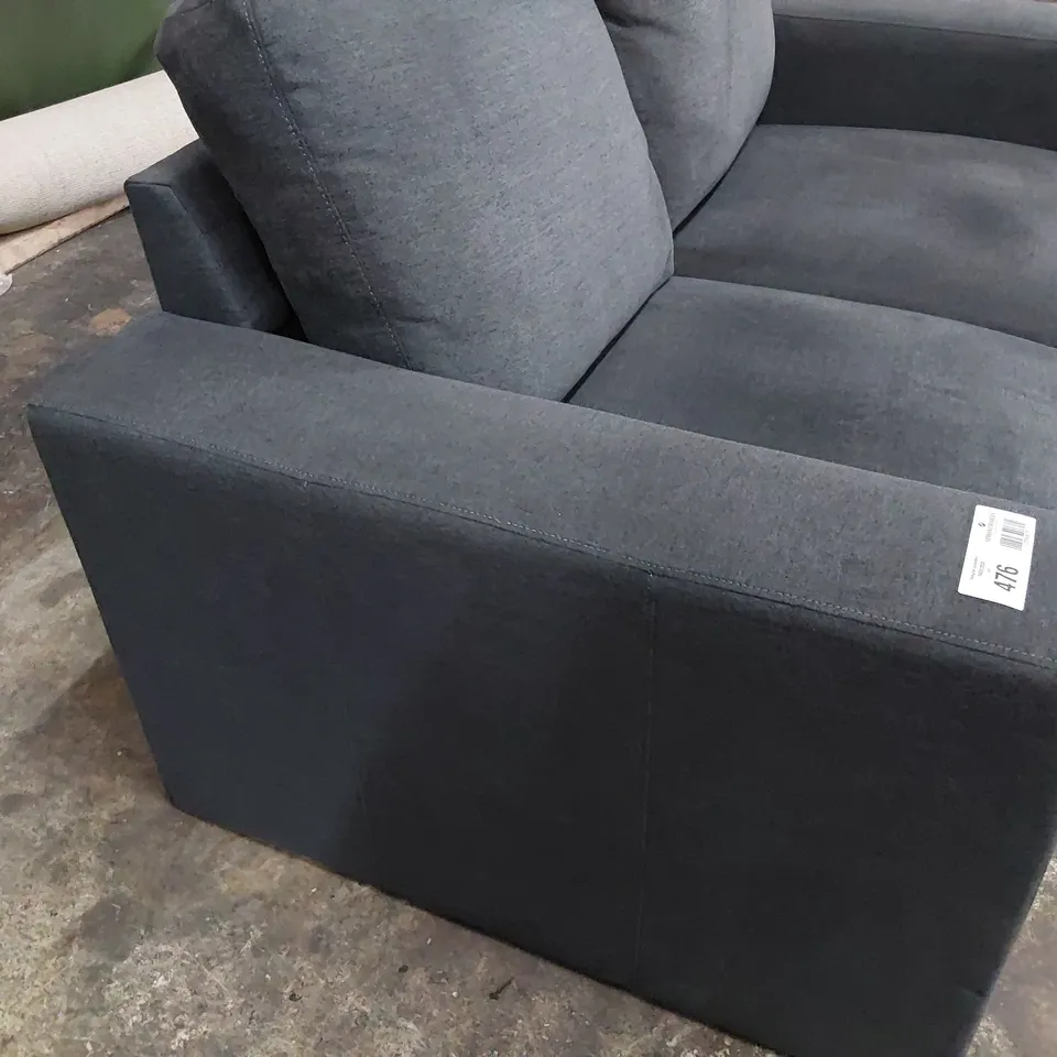 DESIGNER TWO SEATER SOFA CHARCOAL FABRIC 