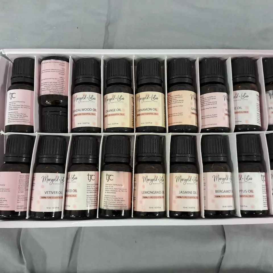 Marigold + Lotus Aroma Essential Oils Set – 18 x 10ml bottles