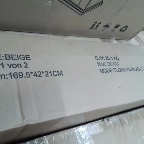BOXED UPHOLSTERED BED WITH LED LIGHTS AND 4 DRAWERS - UNSPECIFIED SIZE (2 BOXES)