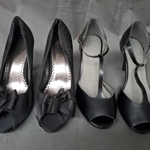 BOX OF APPROXIMATELY 10 ASSORTED PAIRS OF SHOES IN VARIOUS COLOURS, STYLES, AND SIZES