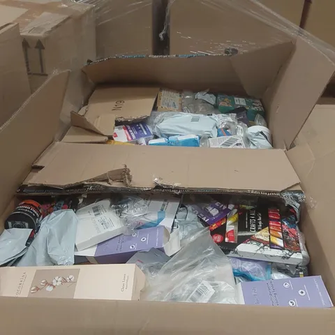 PALLET CONTAINING A VERY LARGE QUANTITY OF ASSORTED ITEMS INCLUDING: PAINTING ITEMS, REED DIFFUSER, GRIDDLE SEASONING, TOUCH UP PAINT ECT