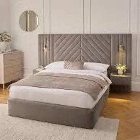 BOXED TORRENCE DOUBLE BED - GREY (5 BOXES)