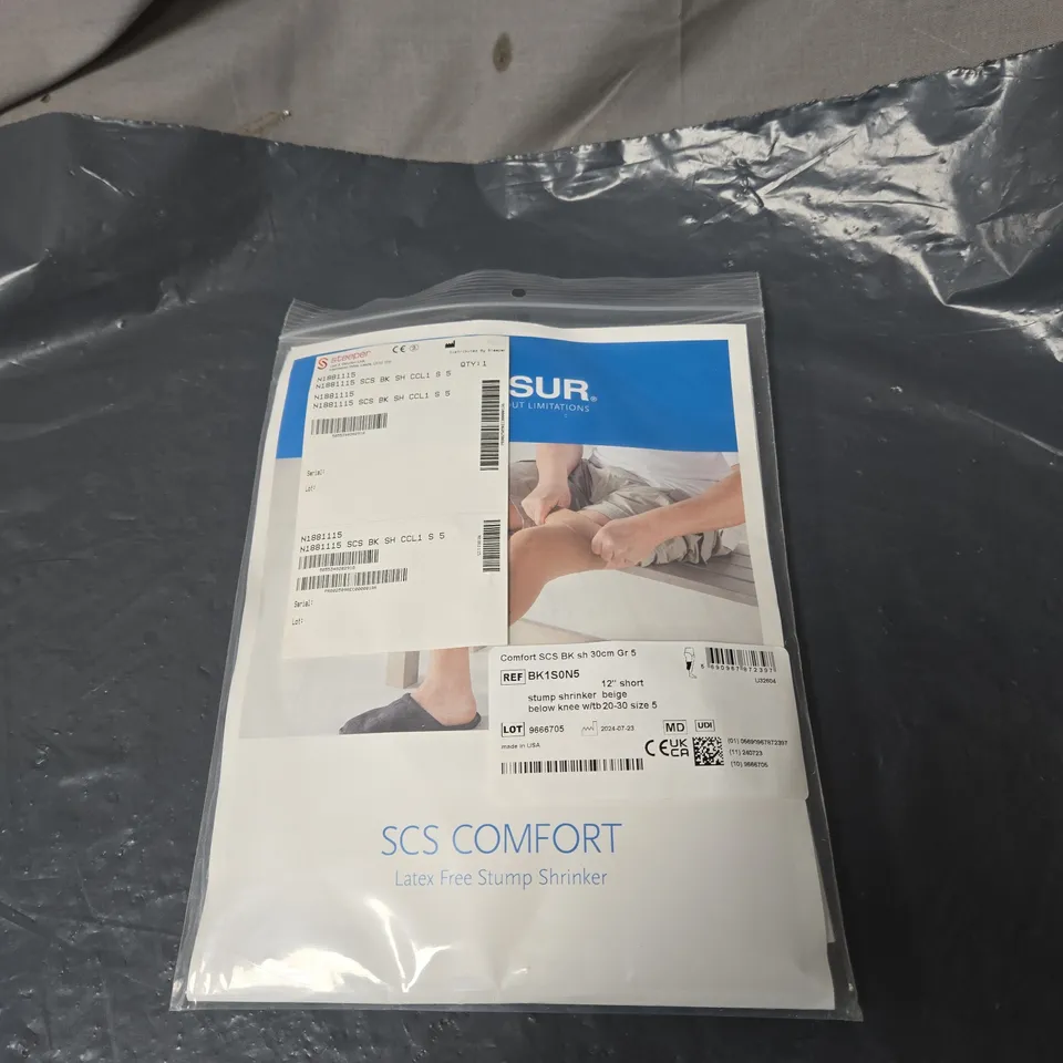 SCS COMFORT BELOW-KNEE STUMP SHRINKER, 30CM (12 IN), BEIGE, LATEX-FREE, SIZE 5