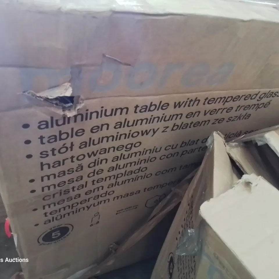 BOXED GOODHOME MOREA ALUMINIUM FRAMED DINING TABLE